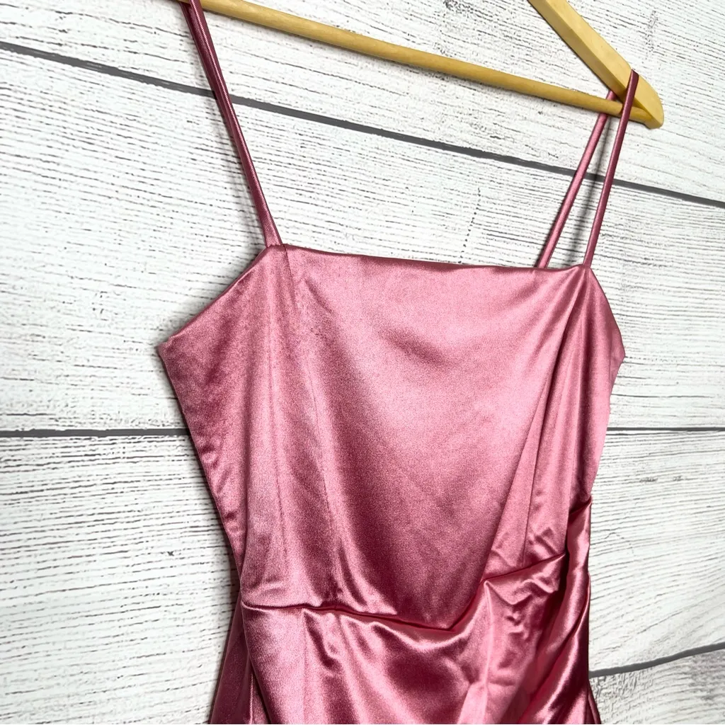 Windsor Pink Satin Draped Mini Party Dress Size Large - Image 6