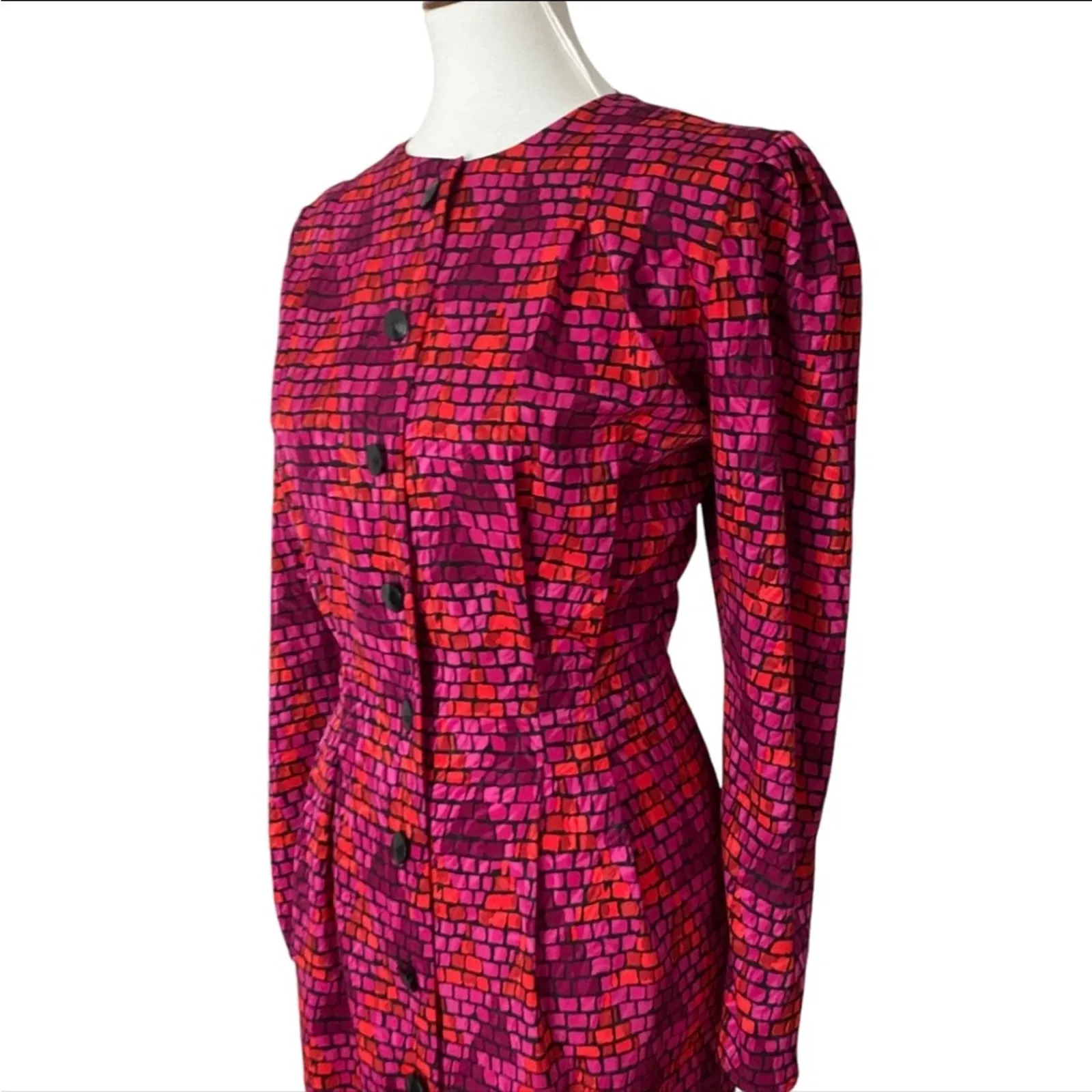 Vintage Dress 10 80s 40s Retro Dress Classic Secretary Papell Boutique Elegant Black - Image 2