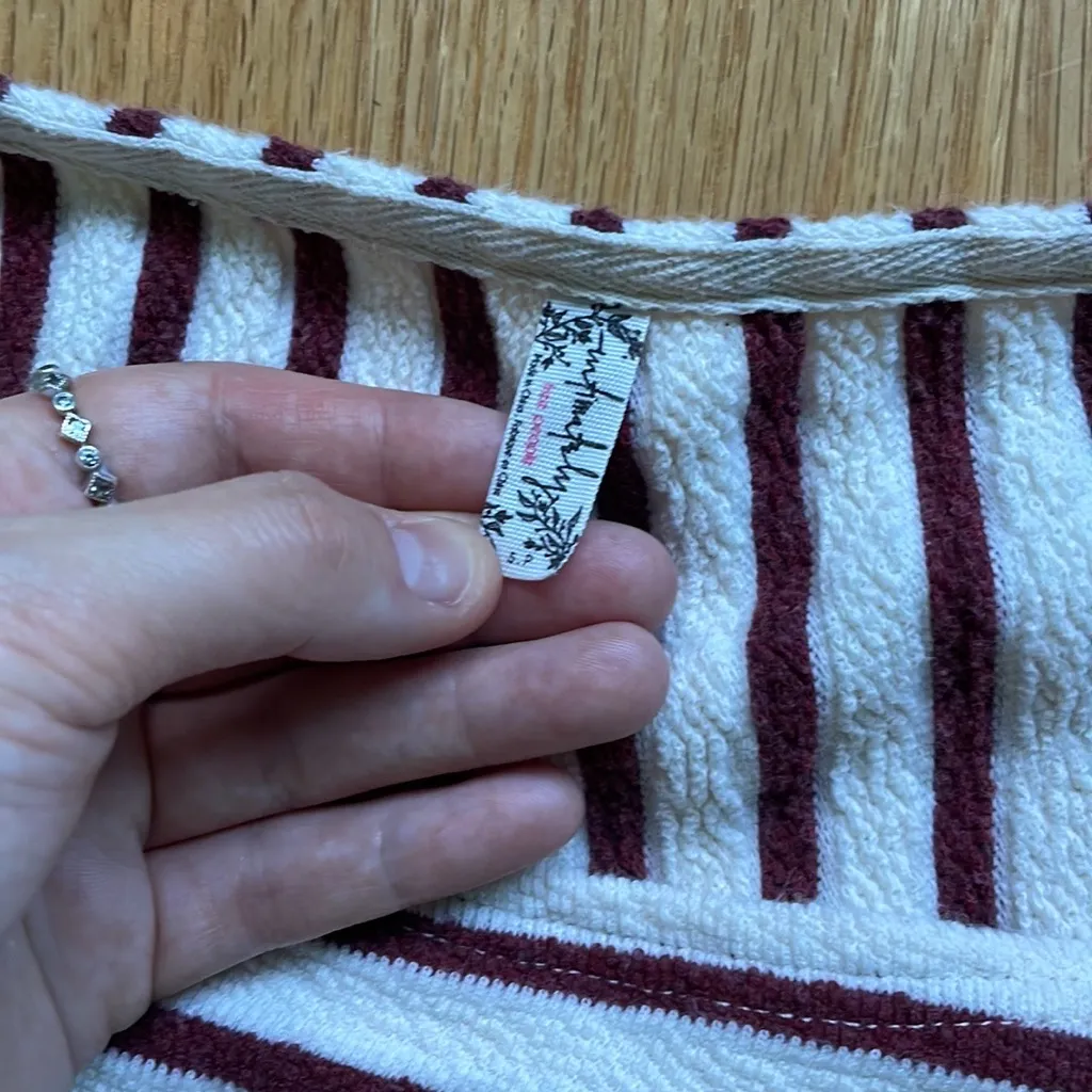 Intimately Free People Come On Over Tunic Dress Cotton White Red Striped Size S - Image 7