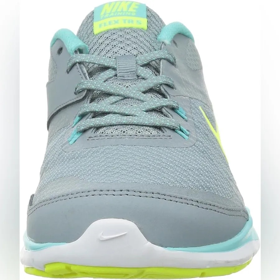 NIKE Flex Trainer 5 Dover Grey/Volt/Lght Aw/TI TNT Training Shoes Size 11 - Image 7