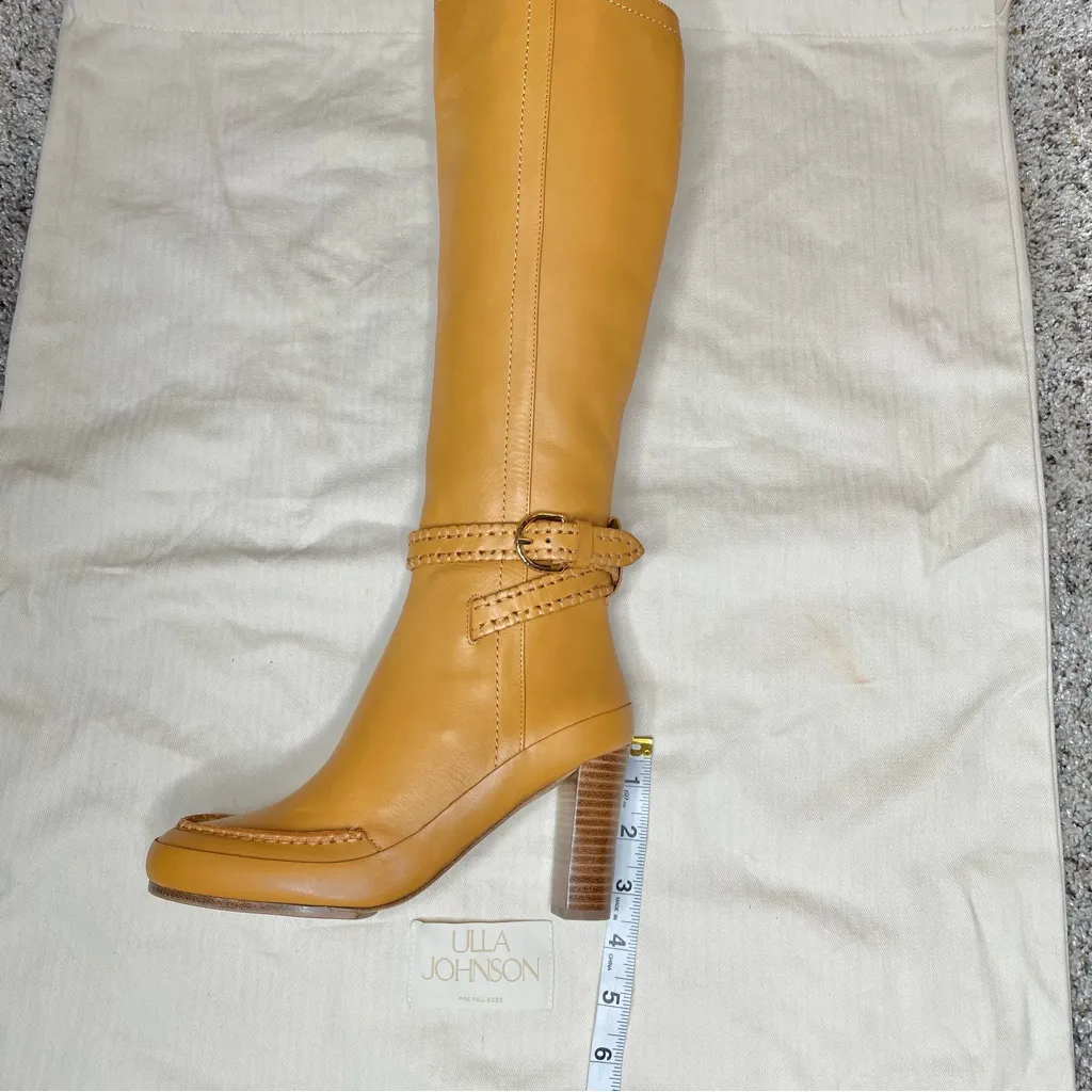 Ulla Johnson Adler Leather Knee High Buckle Boot 5 35 Caramel Brown Dust Bag - Image 11