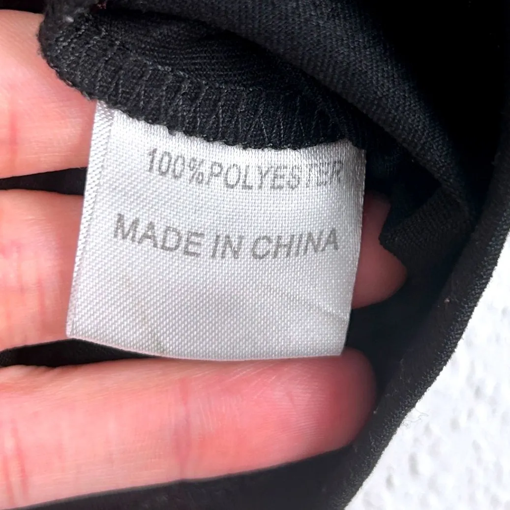 White Fox Boutique Black Tie‎ Front Crop Top Med Long Sleeve Y2K Party Clubwear - Image 5