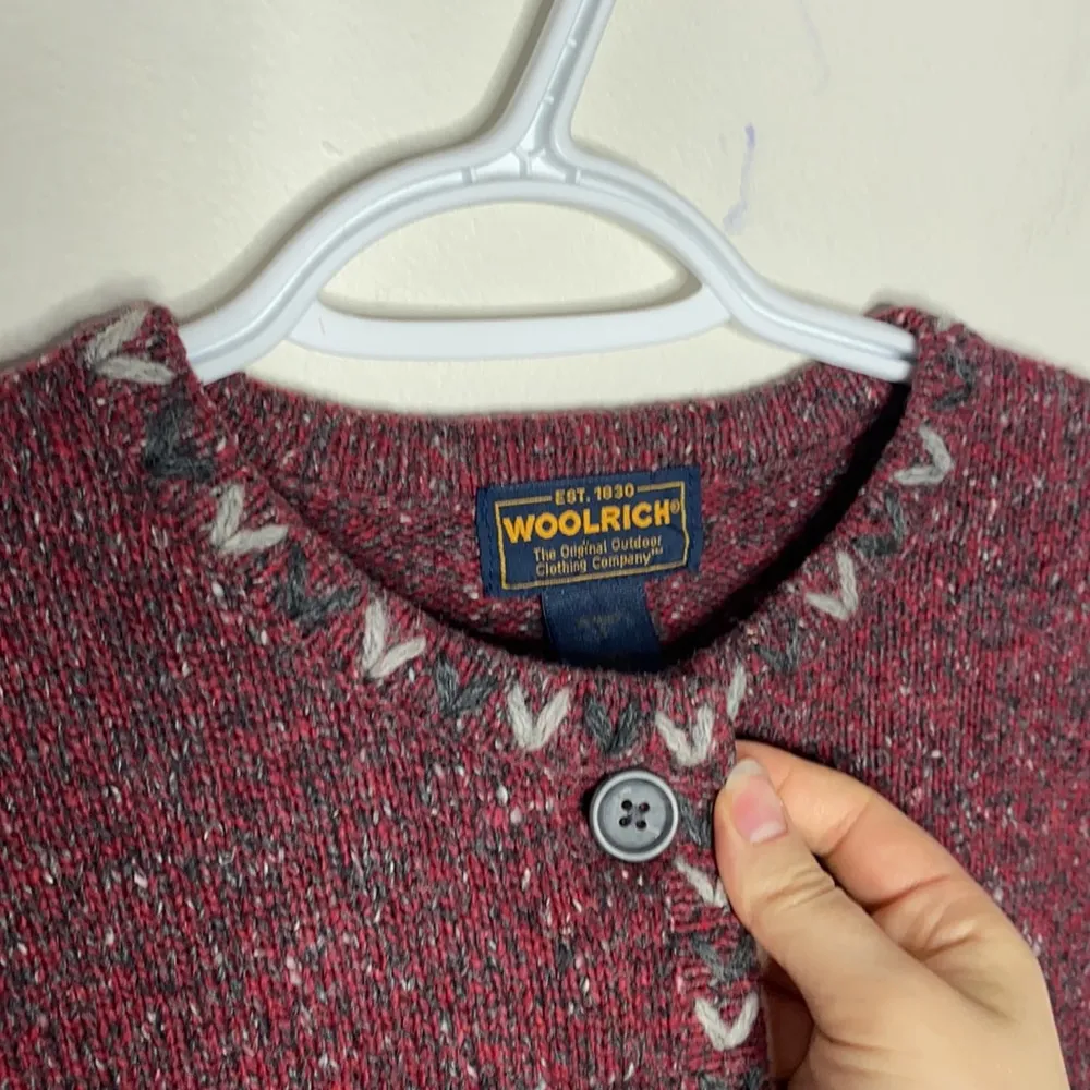 Woolrich vintage Ruby speckled wool blend buttoned cardigan size S - Image 6