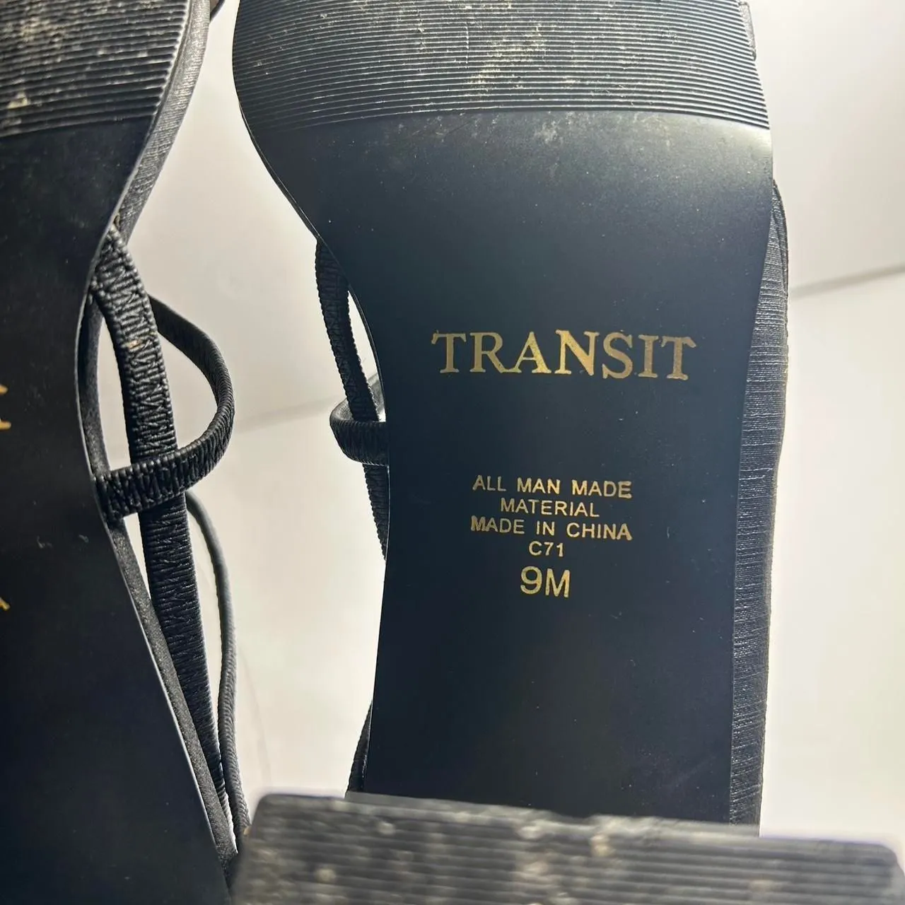 vintage Y2K 2000s retro square toe block heel Black strappy block heel sandals 9 - Image 7