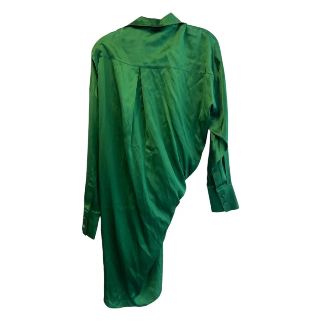 NWT SER.O.YA Demi Silk Shirt Dress in Emerald Amazon Green Size M Size M - Image 13