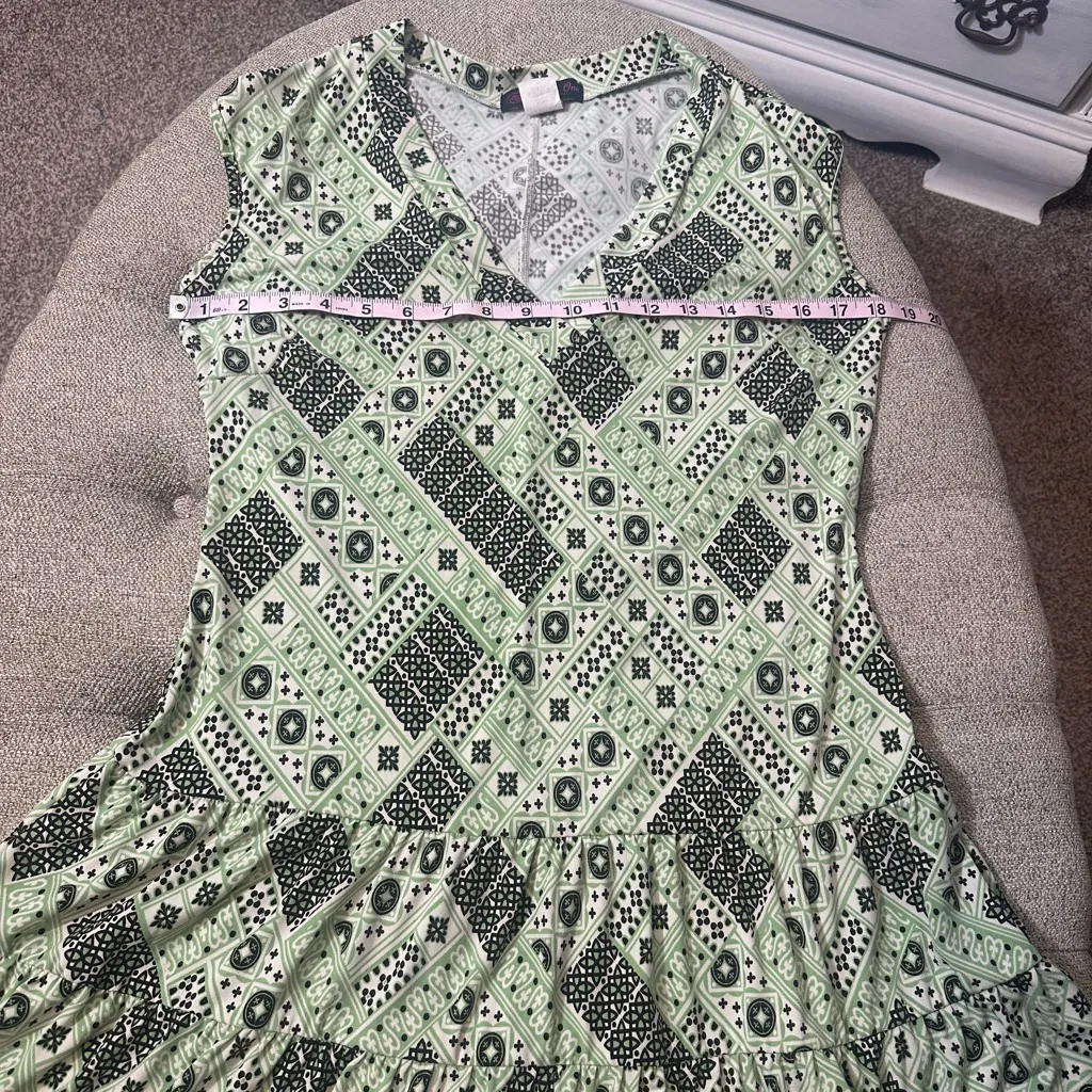 Vintage Sleeveless Dress‎ Green Size M - Image 8