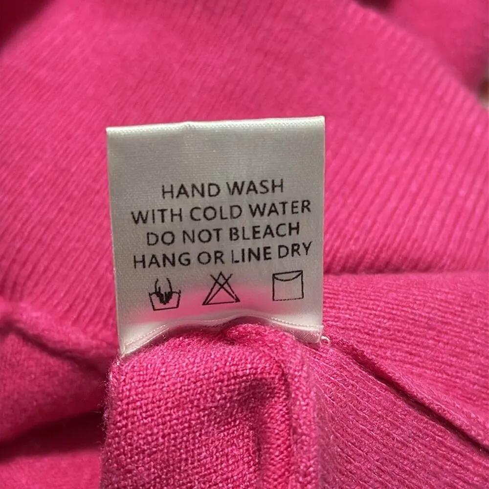 ANDREE BY UNIT women's size small hot pink sweater boatneck dolman sleeves - Image 5