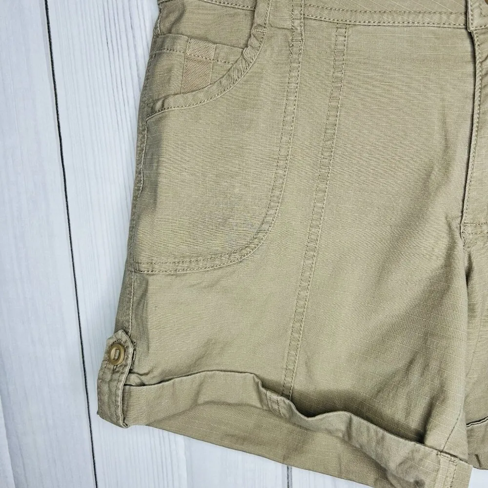 NIKE ACG Shorts Womens Sz 8 Utility Khaki Hiking Roll Cuff Outdoor Vintage Tan - Image 4