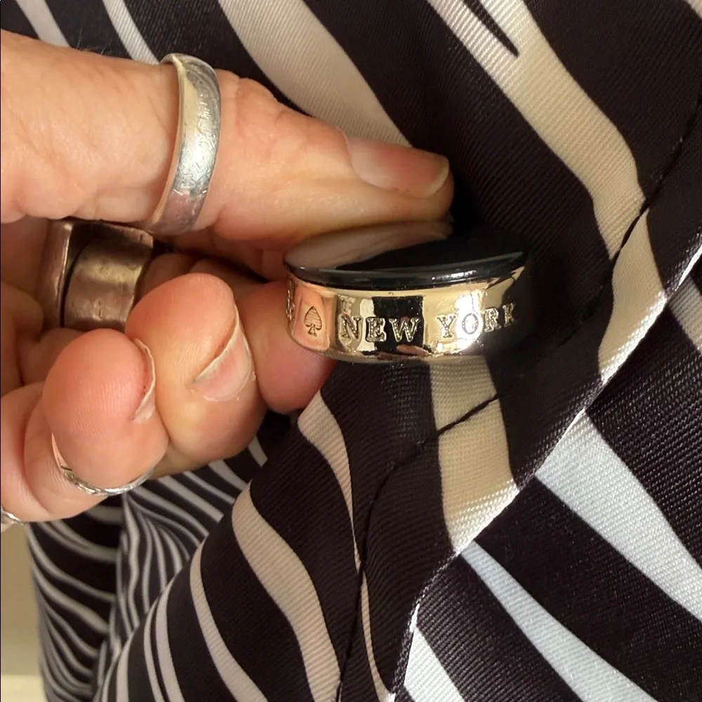 Kate Spade Black and White zebra Striped rain coat XS - Image 8