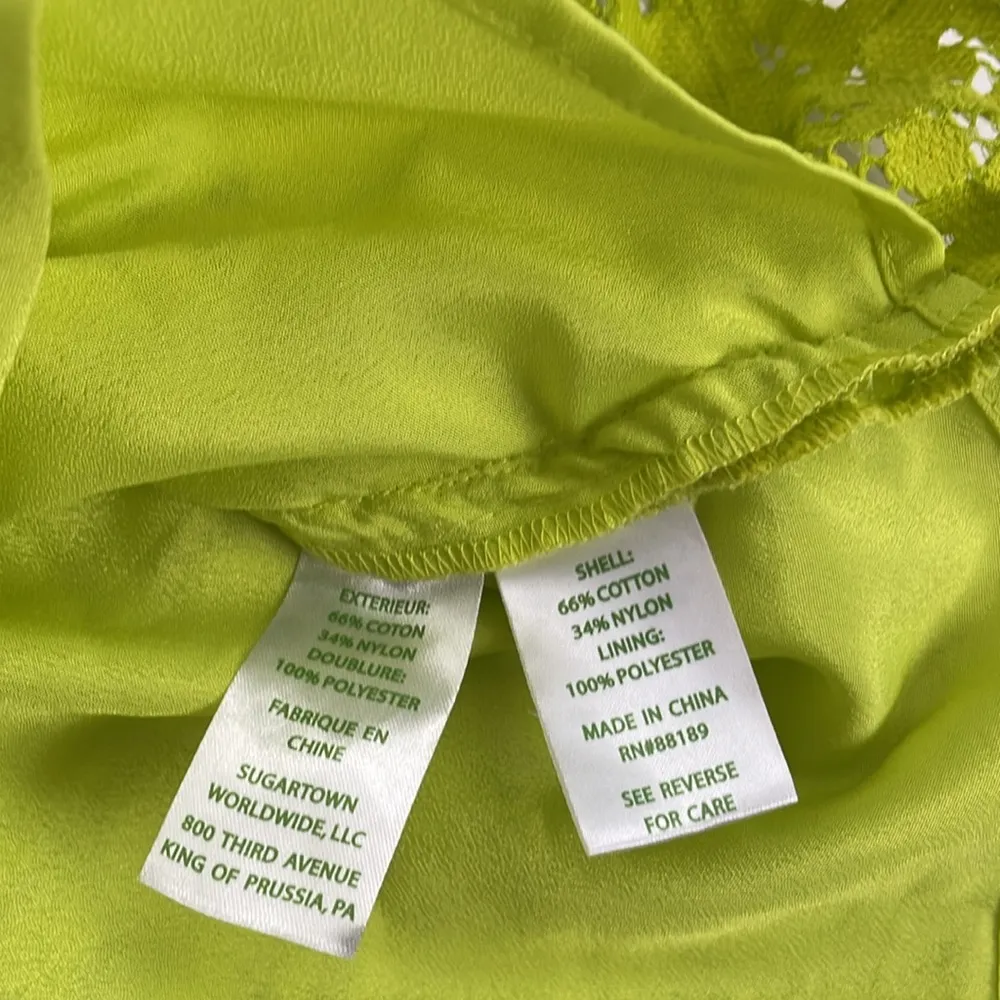 Lilly Pulitzer AnaMaria Lace Lime Ricky Sleeveless Mini Dress A-Line XXS - Image 6