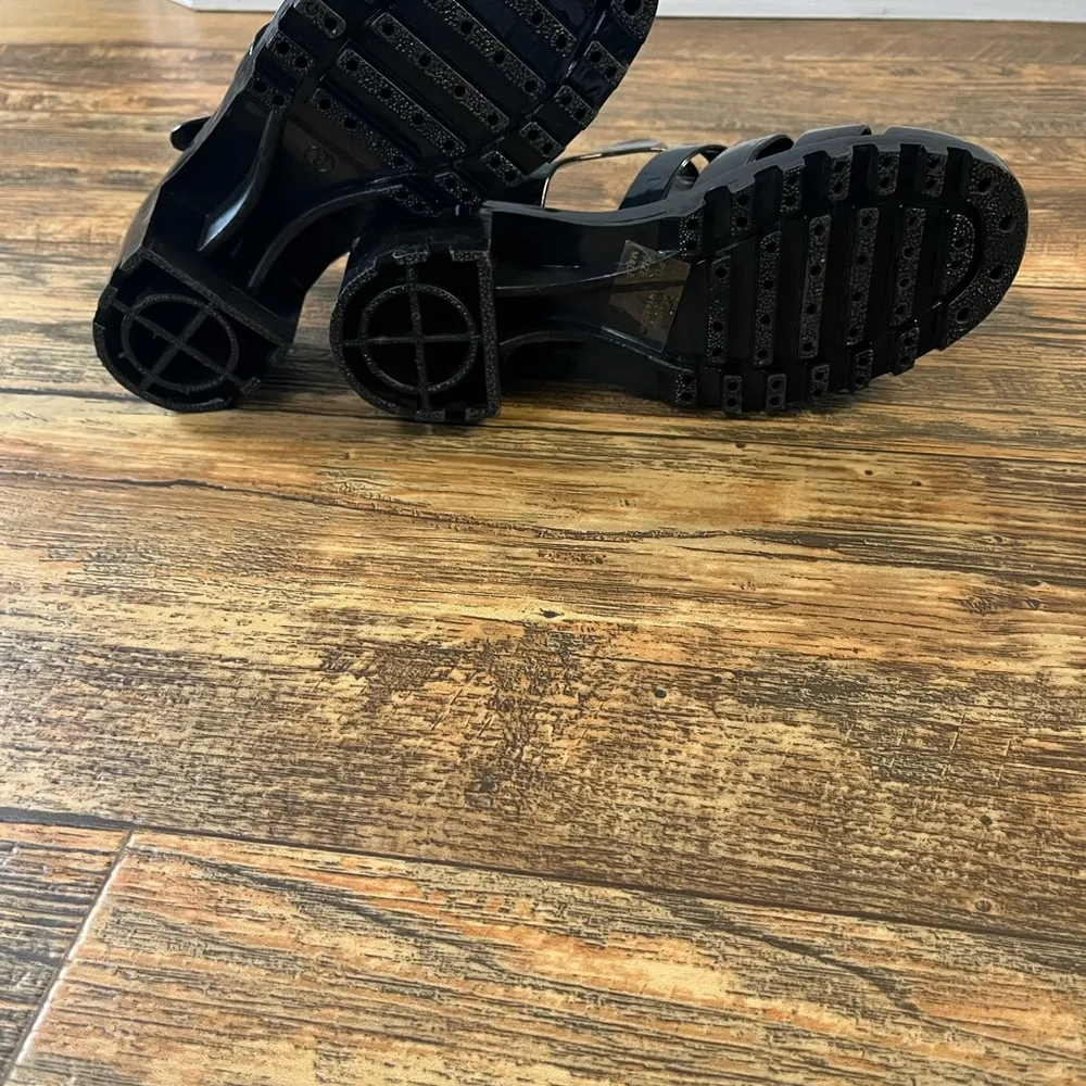 Kali Black Chunky Jelly Heels Size 9 - Image 6