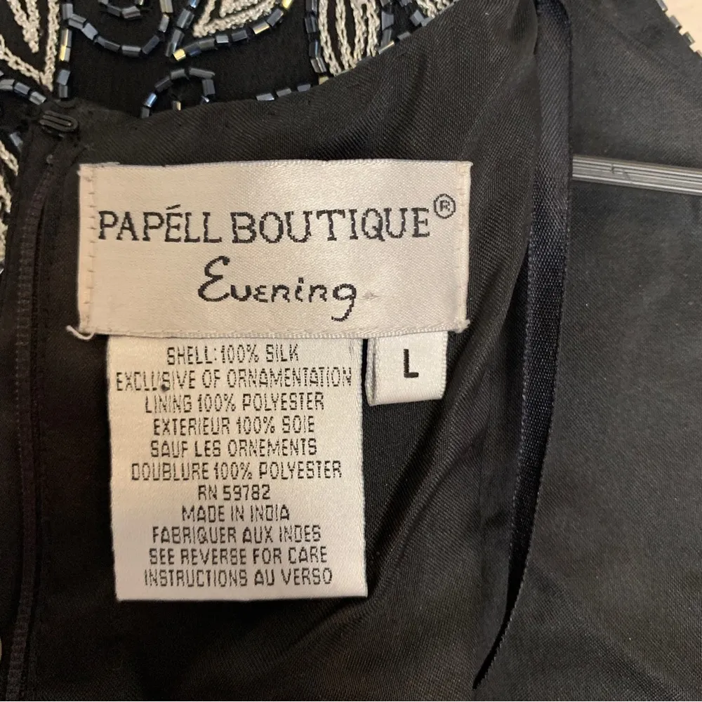 Vintage Papell Boutique Floral Beaded Evening Top Size L - Image 8