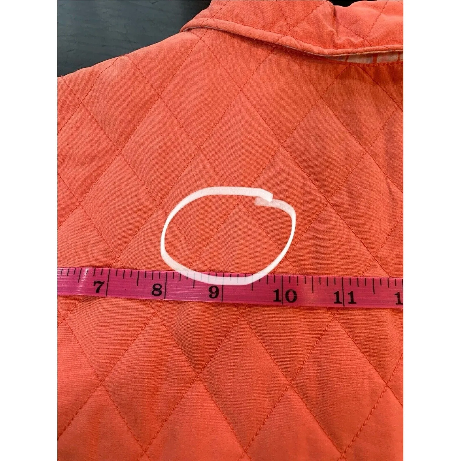 LL Bean‎ Jacket Women's Medium Petite Peach Quilted Coat Buttons Pockets Peacoat Pink Size undefined - Image 15