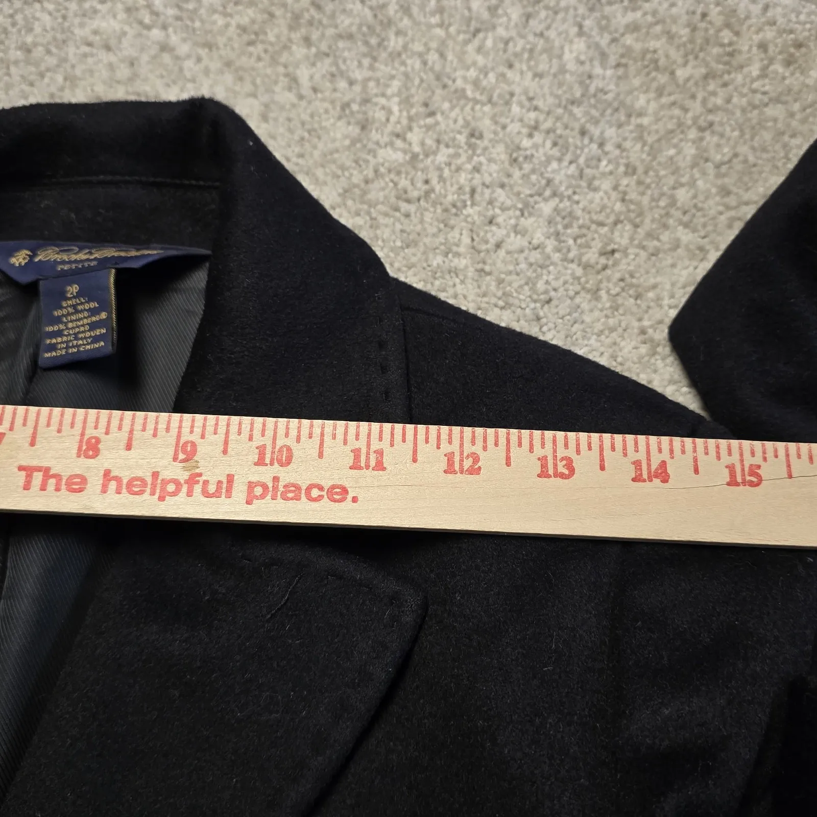 Brooks Brothers Petite 2P Black Wool Loro Piana Long Coat Italy Dress Overcoat - Image 7