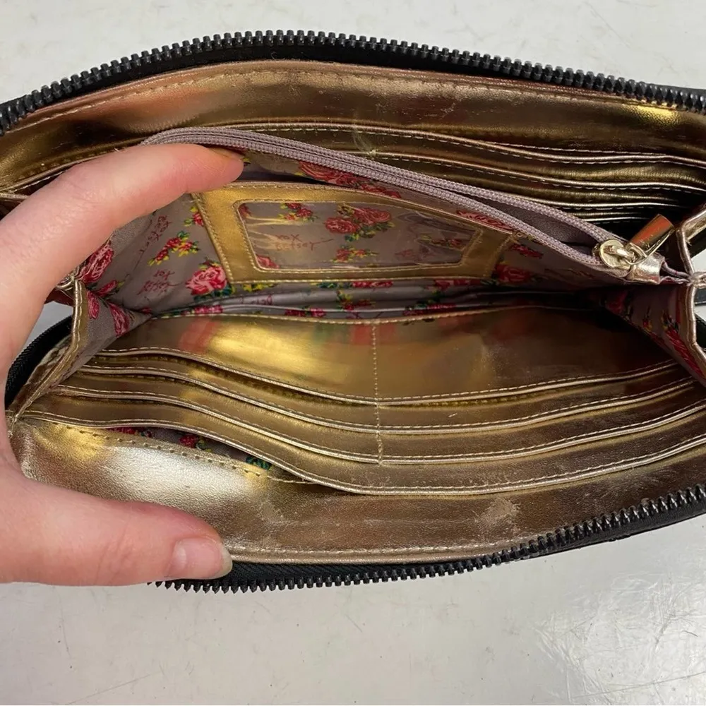 Betsey Johnson Black Faux Vegan Leather Wallet - Image 7