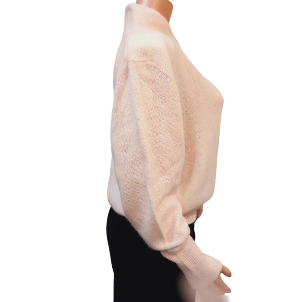 Christie & Jill Cowl V Neck Women’s Medium Long Sleeve Lambswool Pink Sz L Red Size L - Image 4