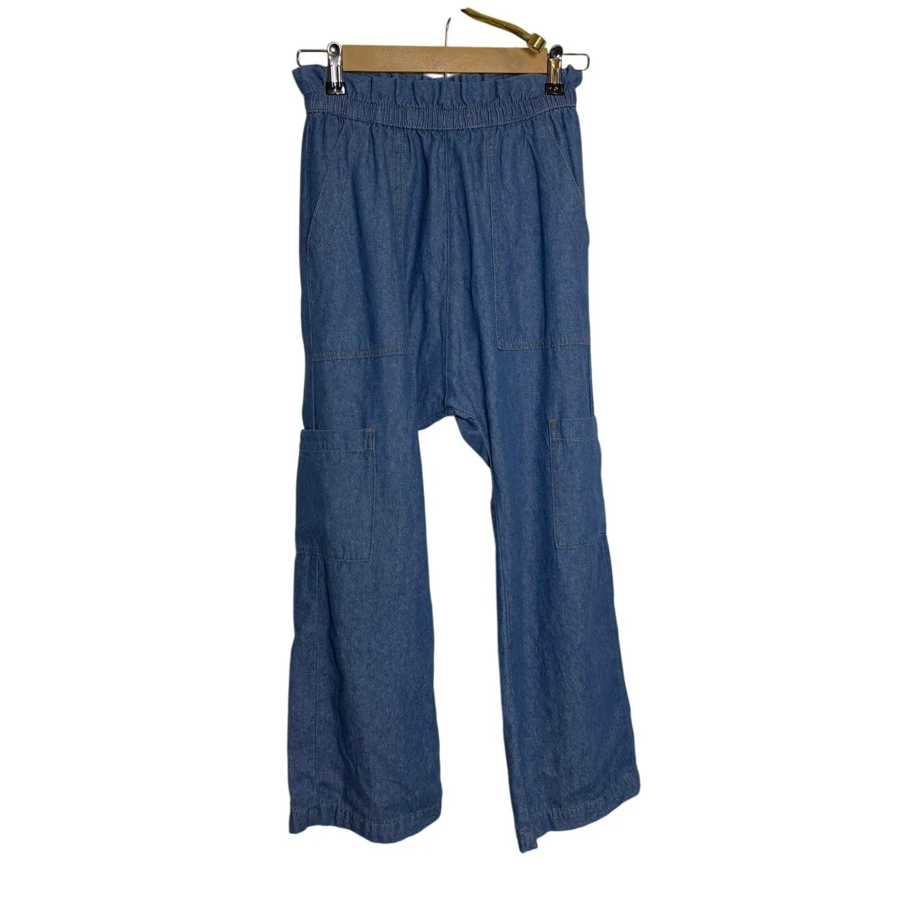 NSF Shailey Paperbag Waist Chambray Pants Women’s Size XS Blue - Image 4