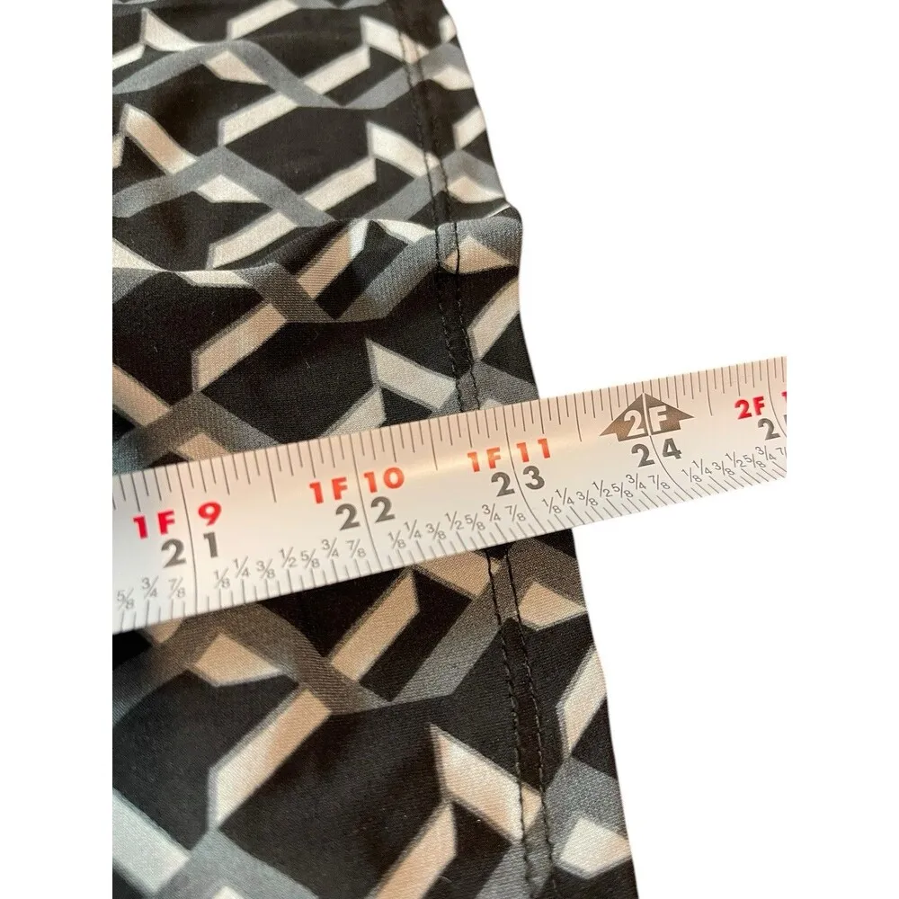 VTG 90s Y2K Suzy Shier Black Geometric Short Sleeve Empire Waist Top XS 2000s - Image 8