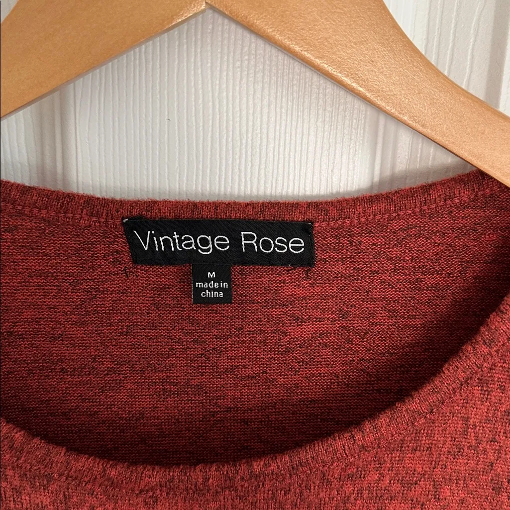 Vintage Rose Eiffel Tower Top NWT Orange Size M - Image 3