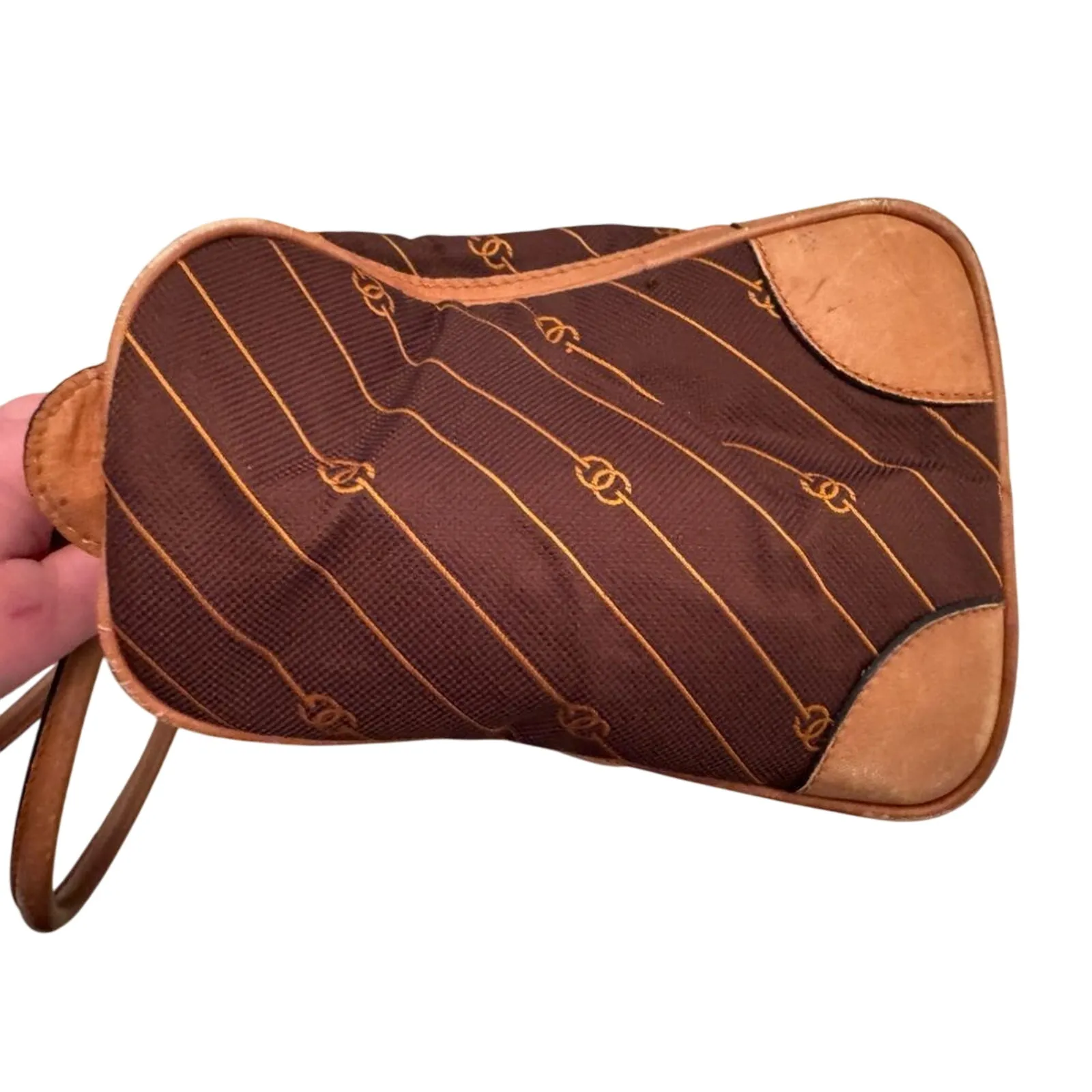 GUCCI Vintage 70's GG Boston Bag in Orange Stripe Brown Canvas Doctor Bag - Image 4