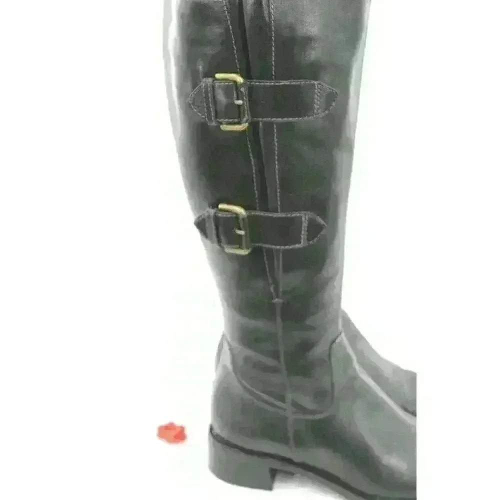 Ecco Women's  Black Leather Double Buckles Boots - Image 8