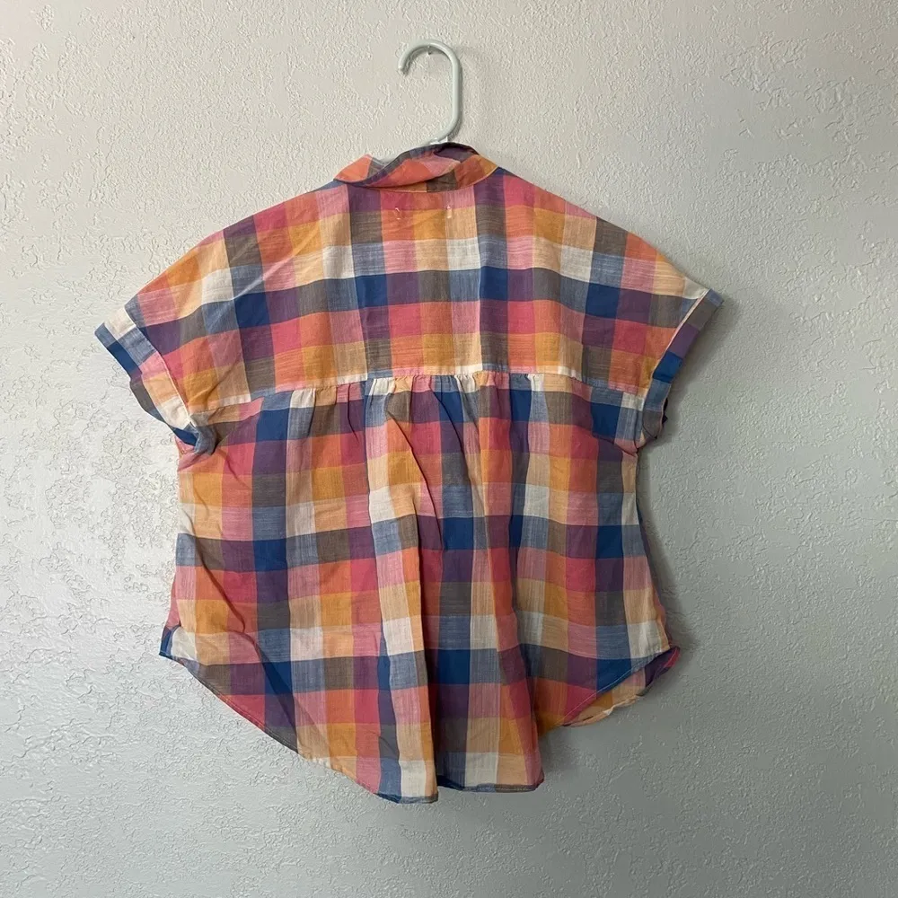 Madewell checkered button up top - Image 3