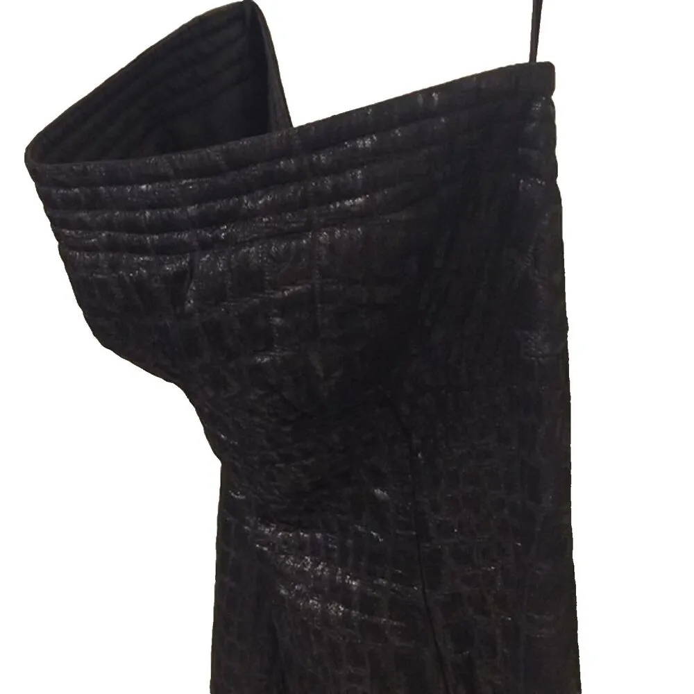 Trina Turk Black Strapless Cocktail Party Dress Womens Size 8 Quilted - Image 10