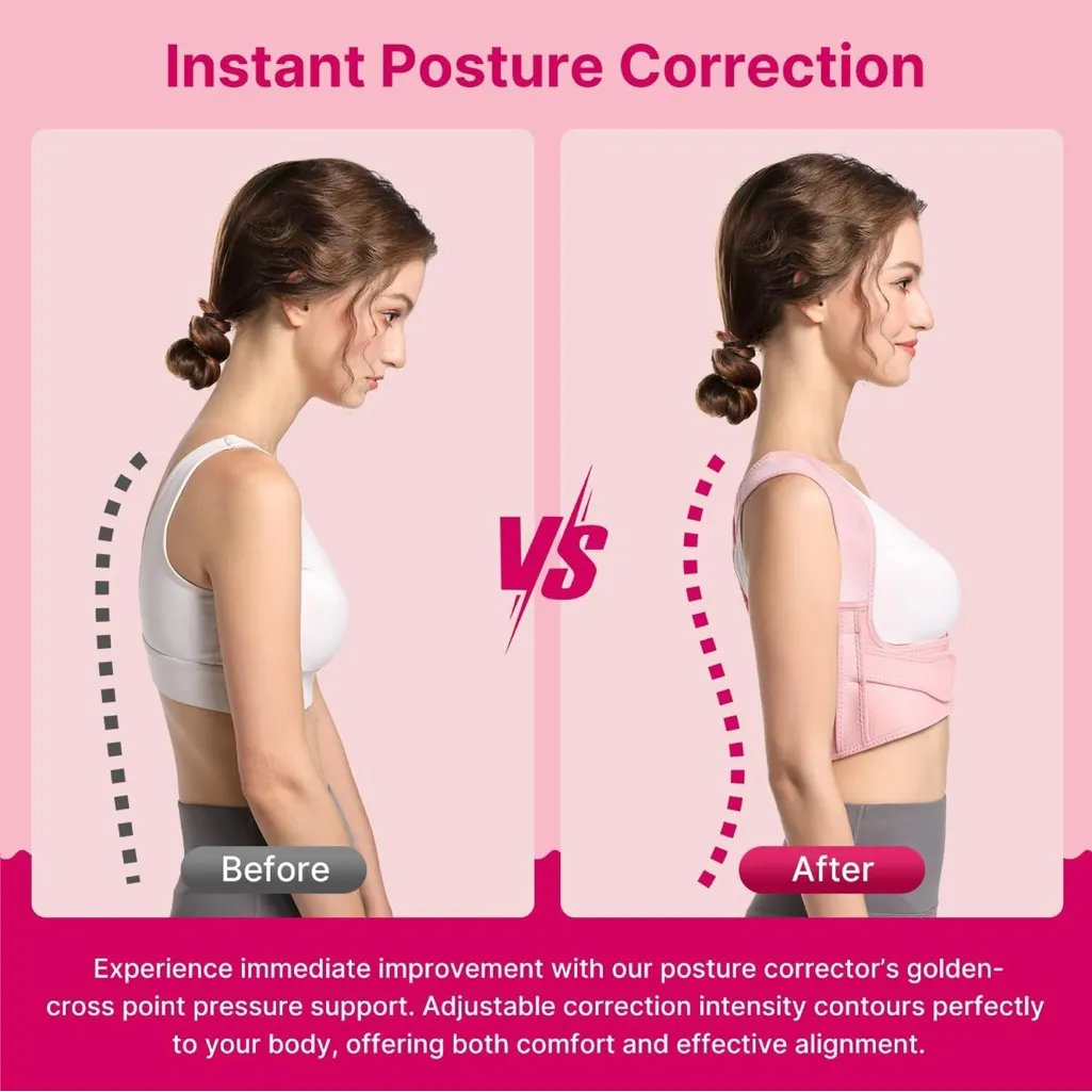 Posture Corrector for Women: Adjustable Lightweight Upper Back Brace - Image 3