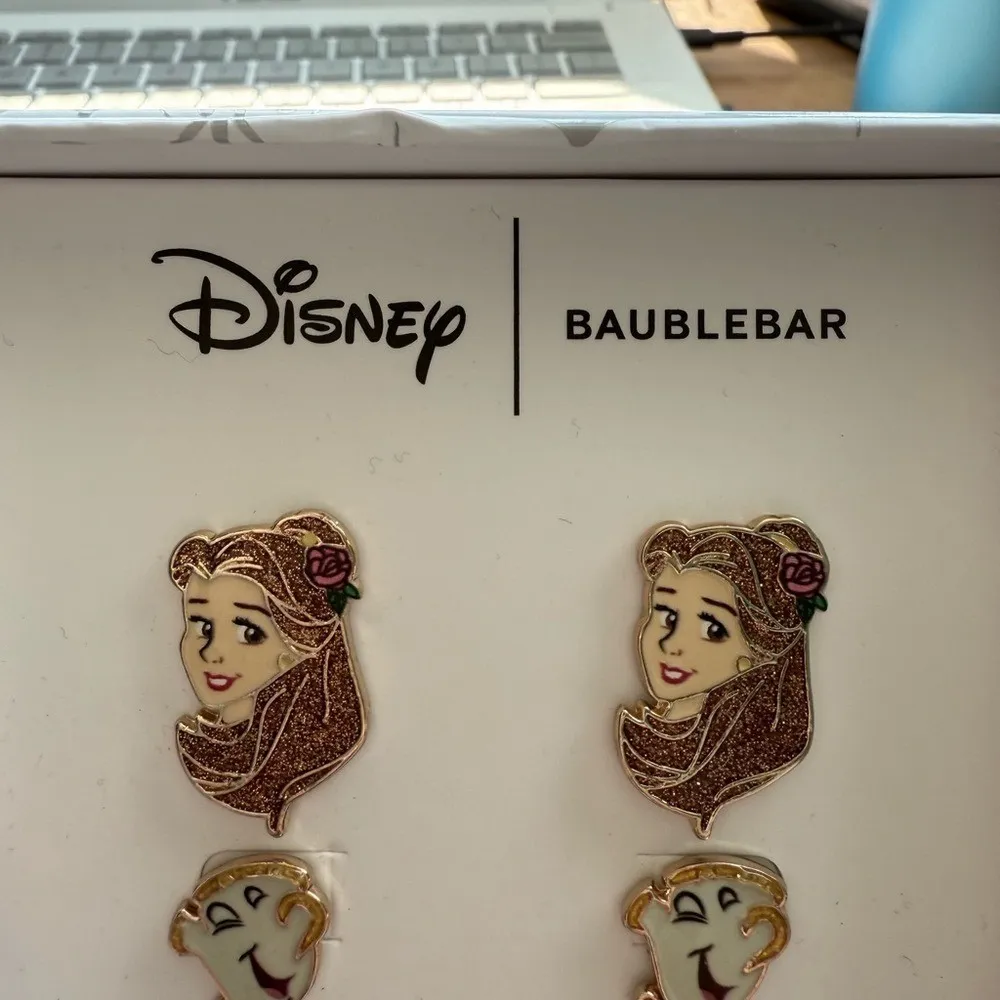 NIB DisneyxBaubleBar‎ Princess Belle & Chip Earrings Set | Whimsical | Nostalgia - Image 2