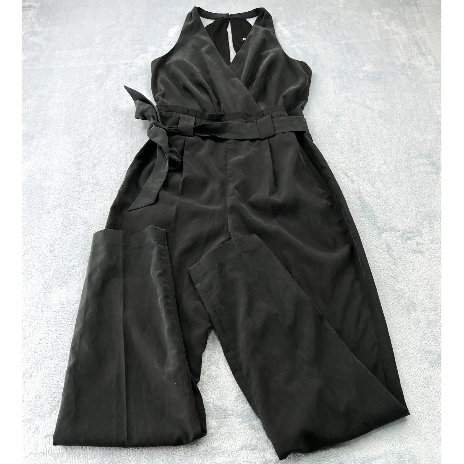 Express Sleeveless Jumpsuit Back Zip Black Size Zero Belted‎ Casual Classic 90's - Image 4