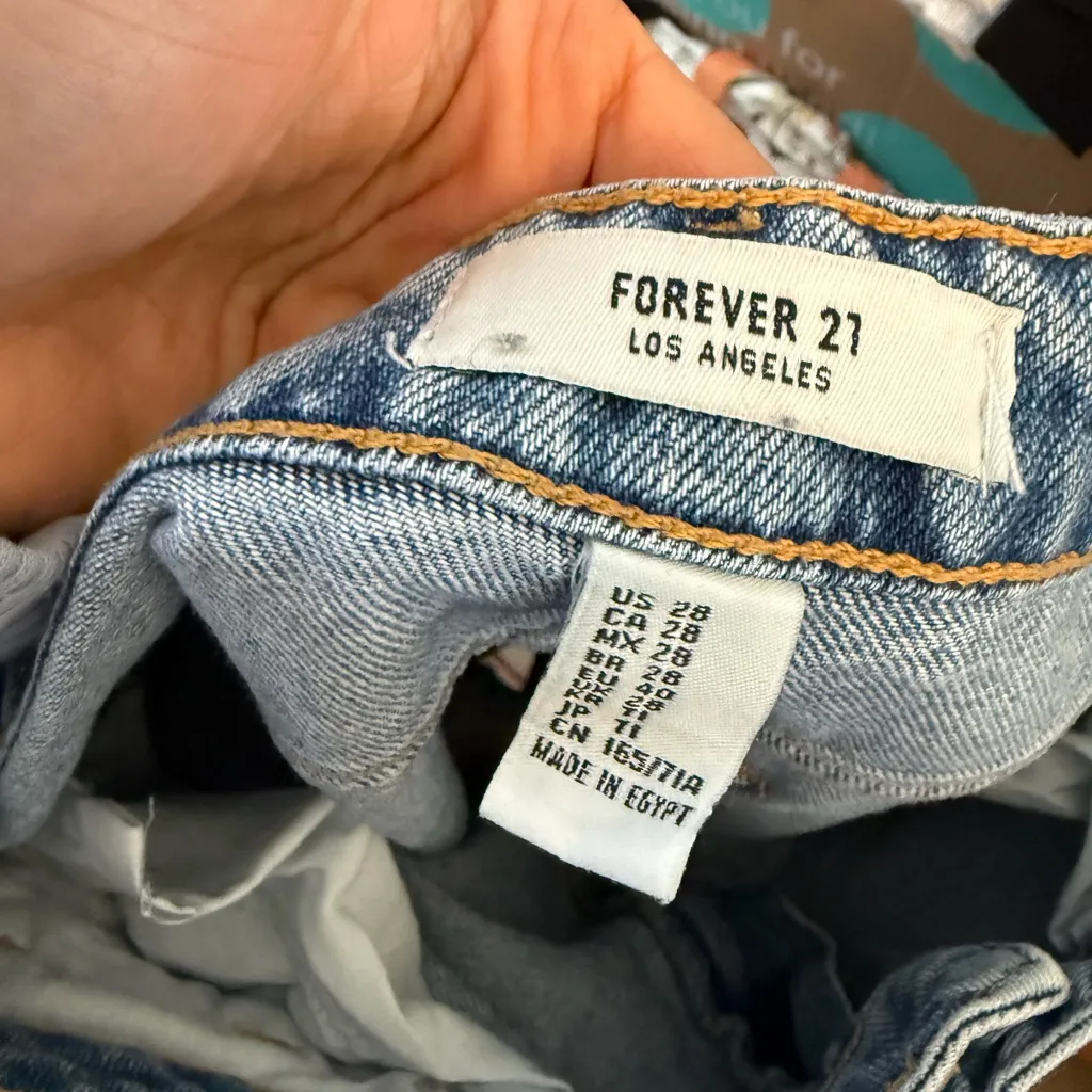 Forever 21 High Rise Raw Hem Flare Jeans - Image 3