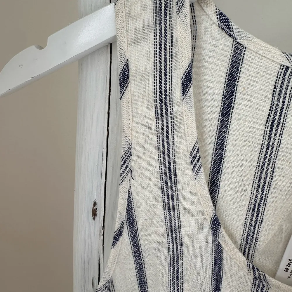 Anthropologie Women’s Linen Blend Striped Tank Top Size Small - Image 3