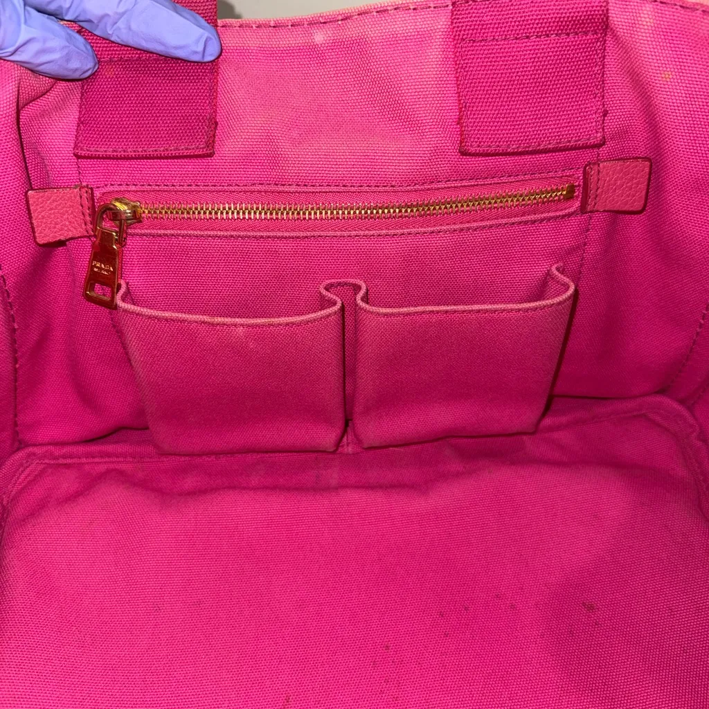 Prada Pink Canapa GM Tote - Image 7