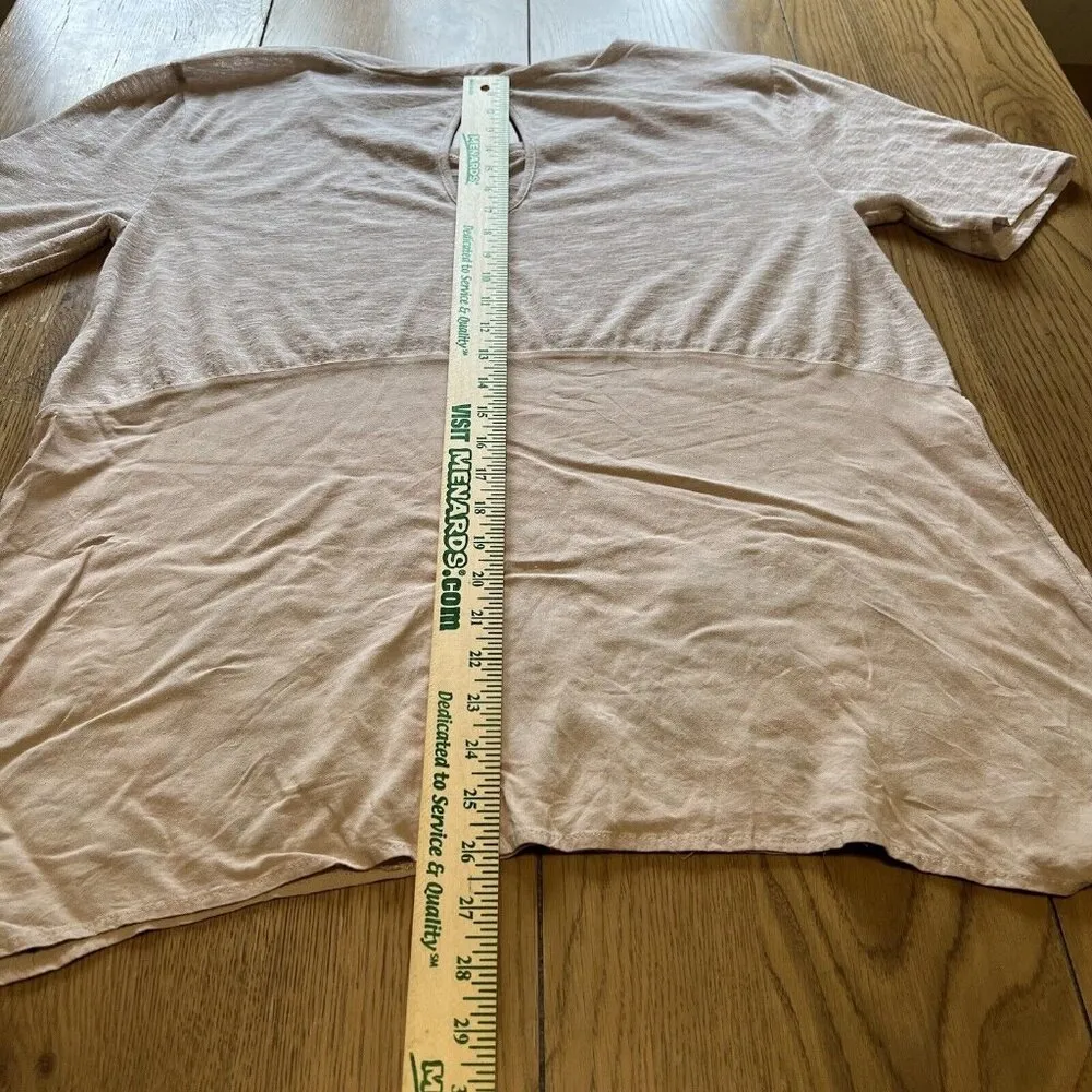 UMGEE Embroidered Floral Top Size Medium Beige/Tan Peasant Boho Festival Cottage - Image 4