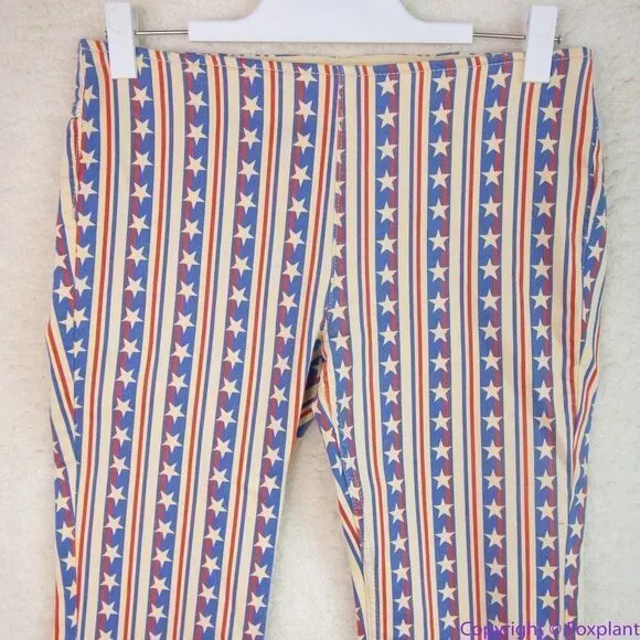 NEW Free PeoplePenny Pull On Flare Jeans‎ Stars And Stripes Print , 30 - Image 7