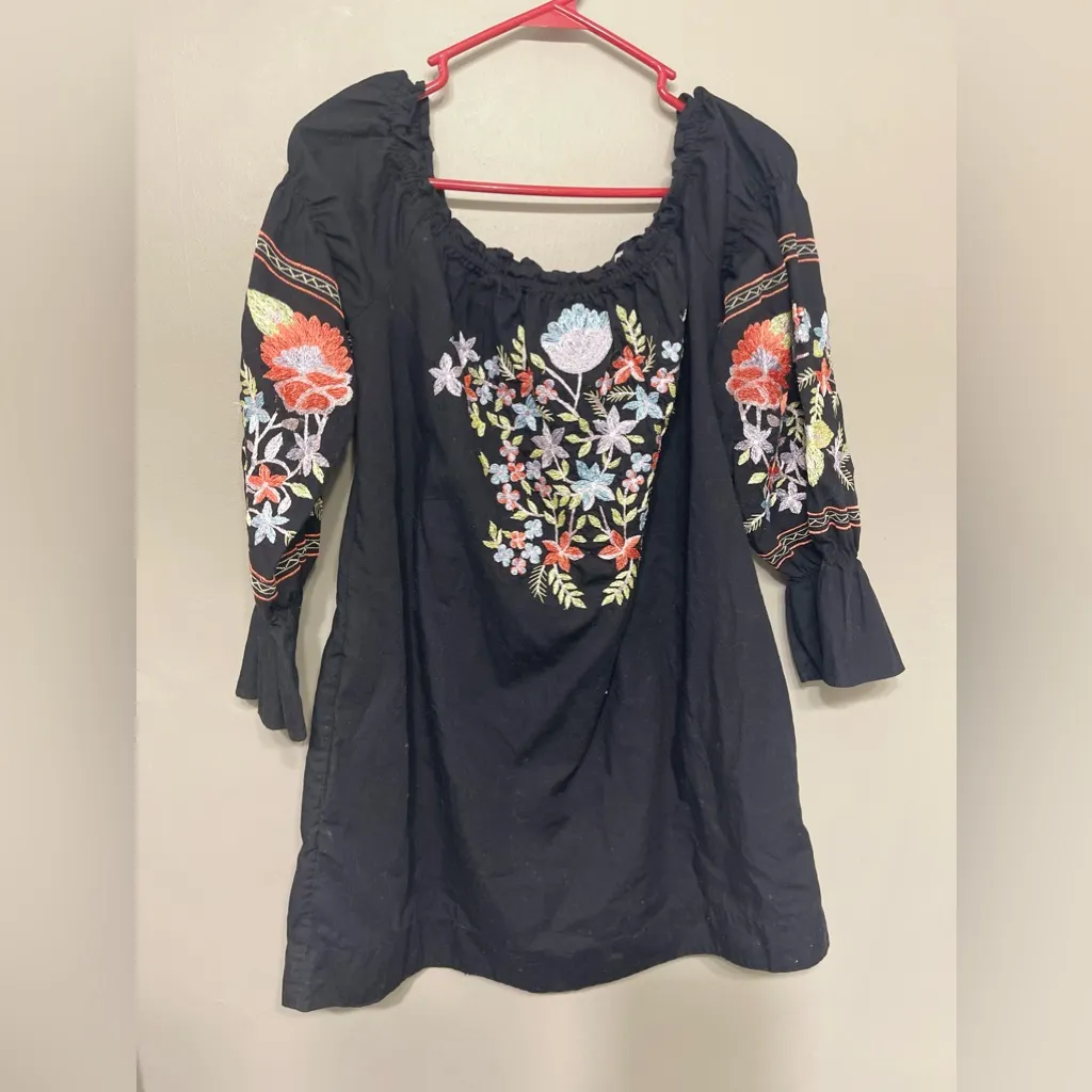 Free People‎ Fleur Du Jour Embroidered Mini Dress Size Small - Image 2