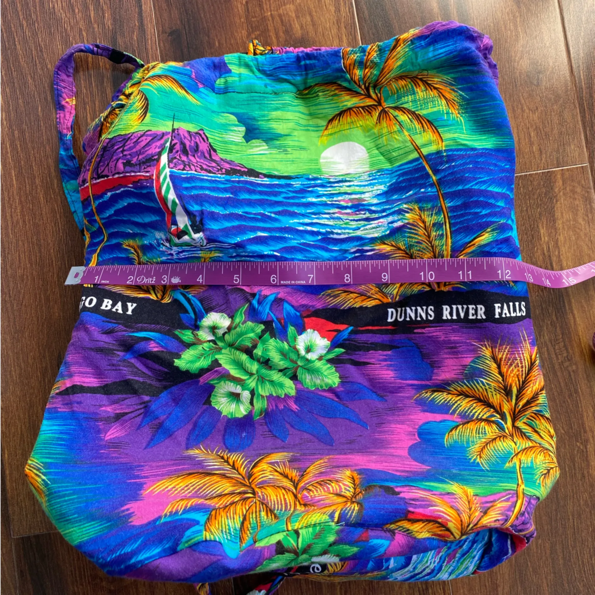 4/$20 Jamaica Caribbean Drawstring Lined Bucket Bag - Image 8