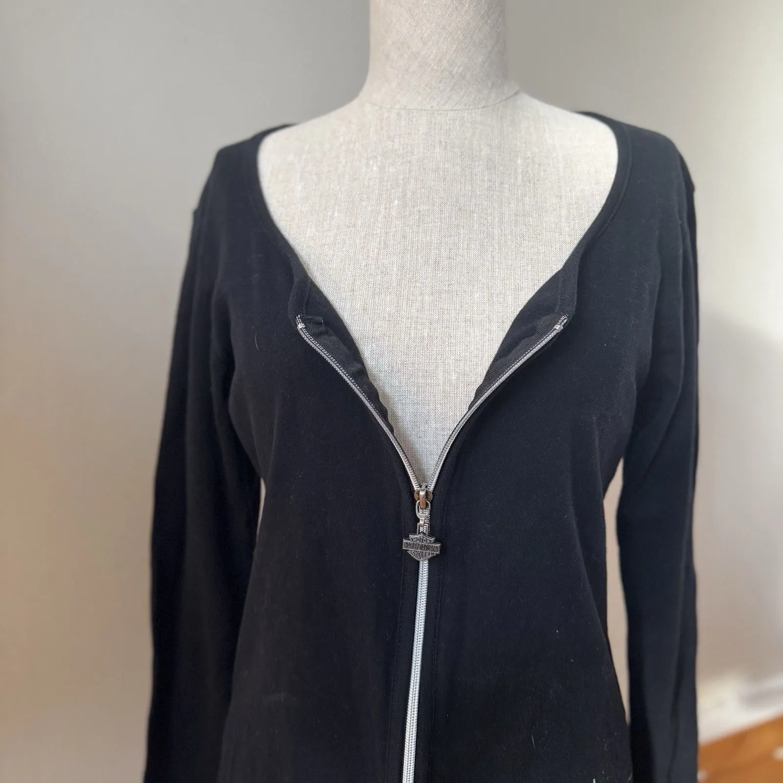 Harley Davidson Sturgis Women’s Y2K Moto Biker Rocker Chic Edgy Black Zip Up L Size L - Image 11