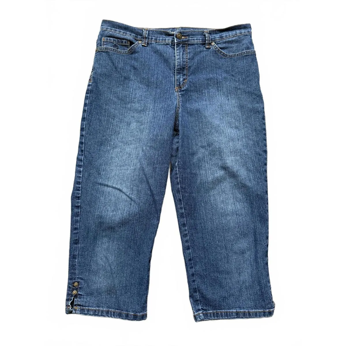 Gloria Vanderbilt Amanda Women's Denim Capri Jeans Size 12P Petites Large Cotton - Image 2