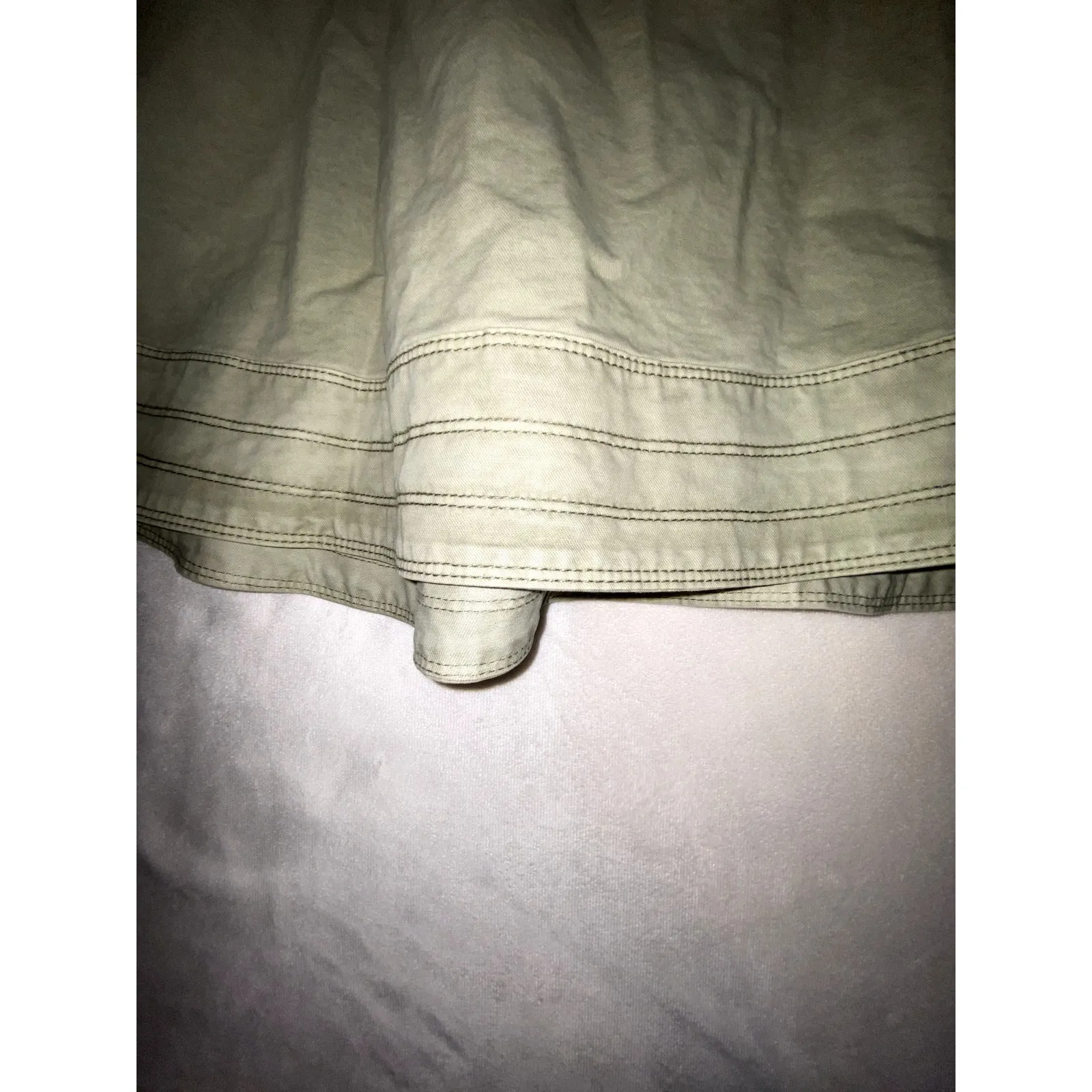 Womens NWT Miou Muse Washed Olive Flare Dress Size Small Green - Image 7