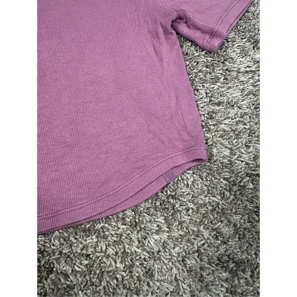 Lululemon Hold Tight Cropped T-Shirt Velvet Dust Short Sleeves Ribbed Pink Gym 6 - Image 5