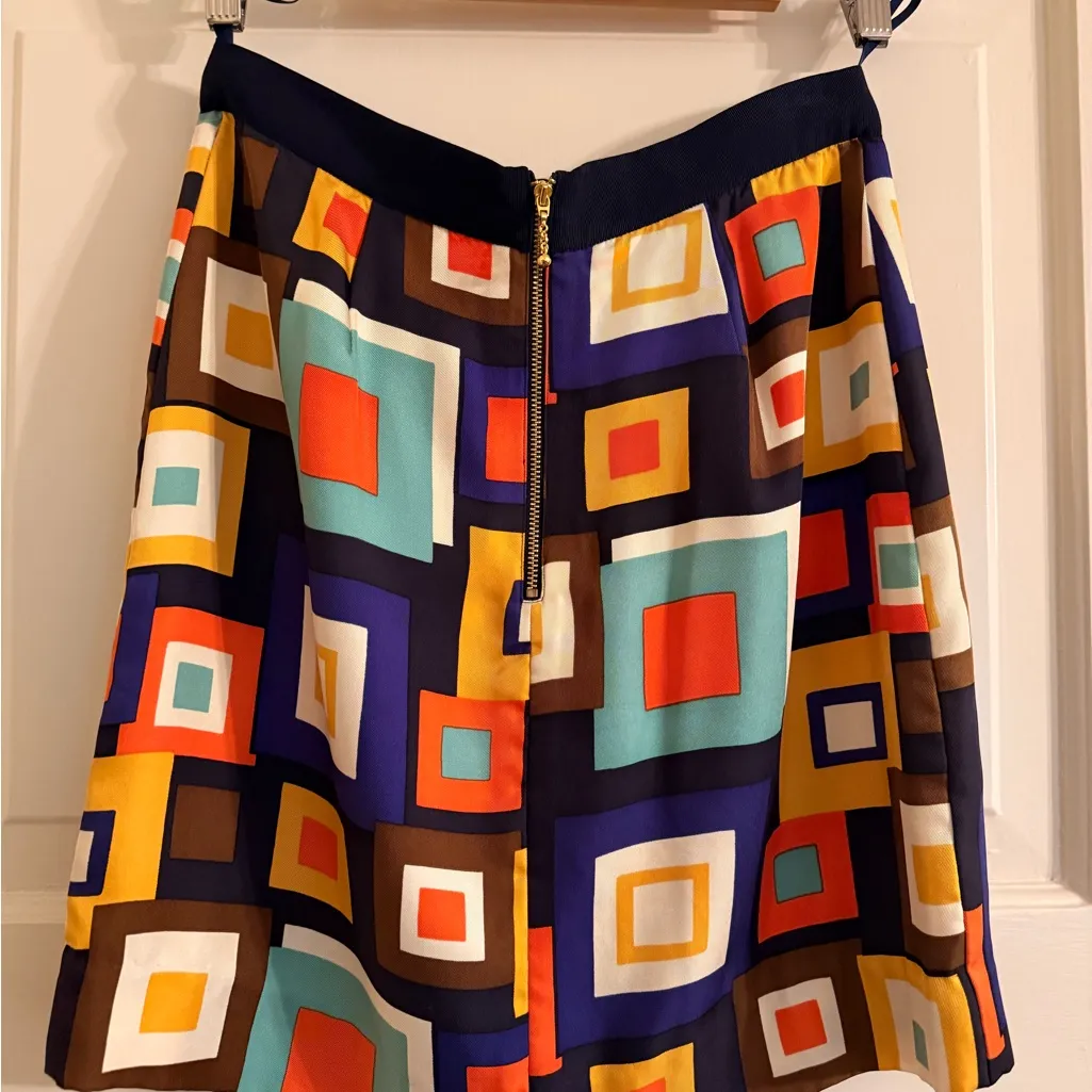 Kate Spade silk Multicolor Geometric A-Line Skirt - Image 3