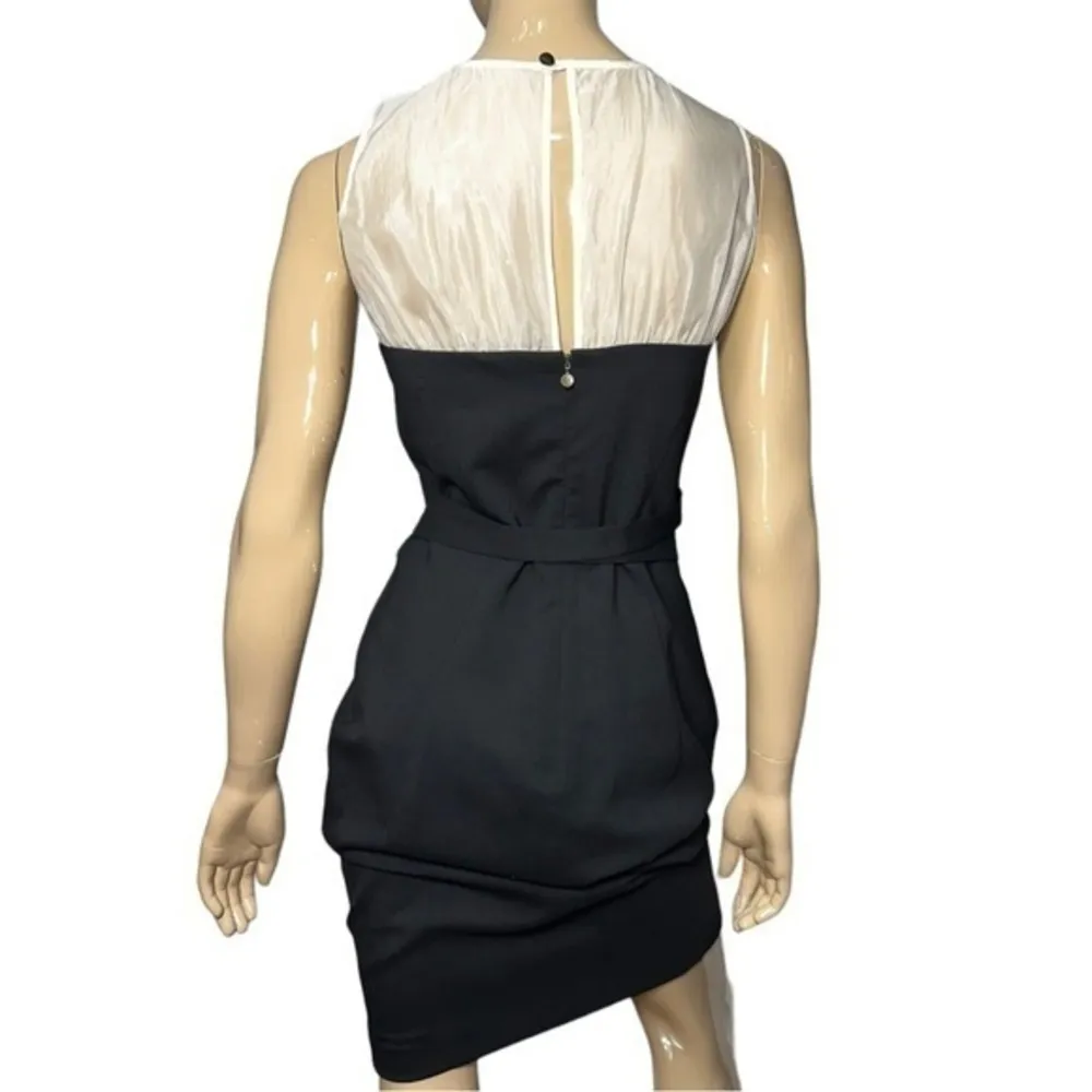 Just Cavalli Women’s Size 44 L Black Wool Gabardine Belted Midi Dress - Image 7