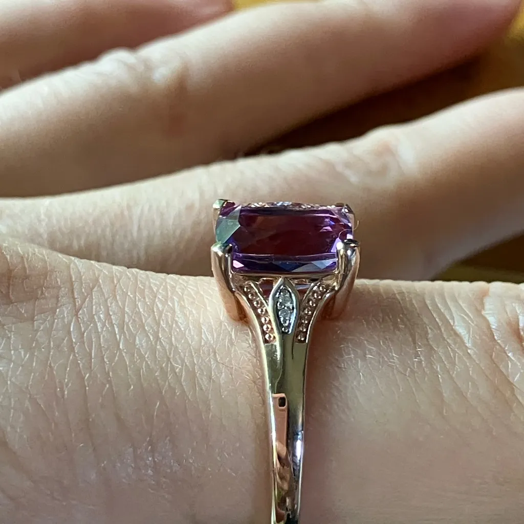 Moroccan Amethyst Sterling Silver Ring Purple - Image 3