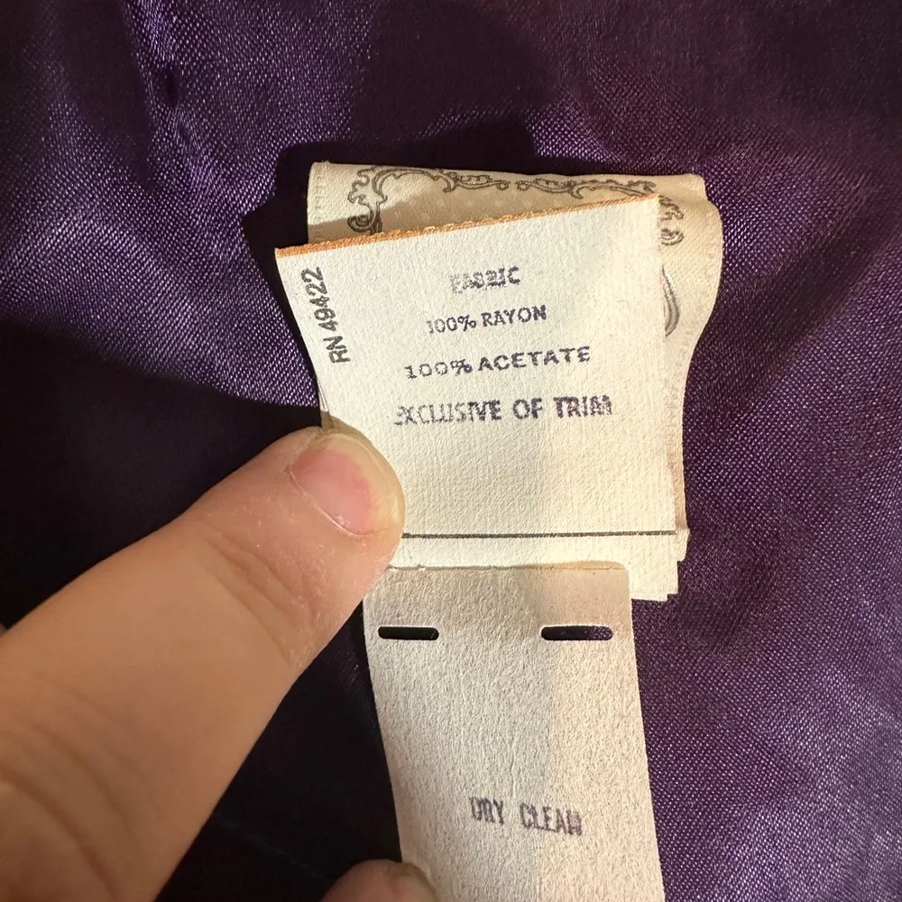 Gunnies Gunne Sax by Jessica McClintock Vintage Purple Velvet Jacket Lace Trim 5 - Image 16