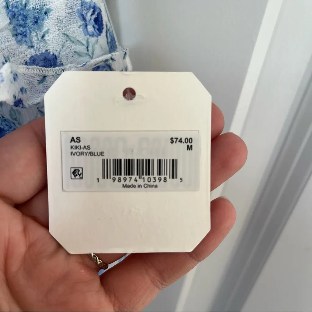 NEW Altar’d State Blue and White Floral Mini Dress Size Medium NWT - Image 6