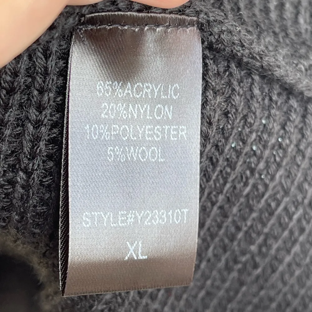 Pomander Place Women's Black Ainsley Ribbed Knit Sweater Dress XL - Image 7