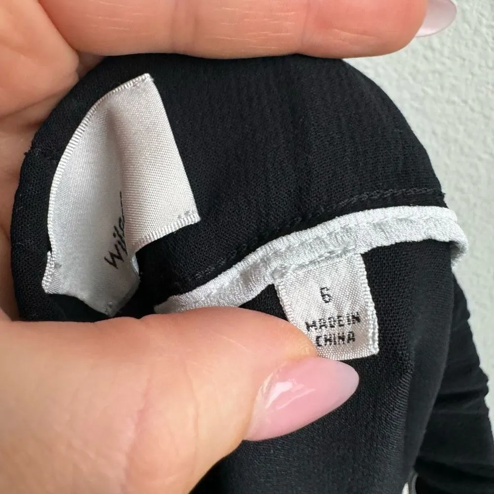 Aritzia Wilfred Crepe Darontal Pull On Cropped Pants Trousers Black Size 6 Small - Image 12