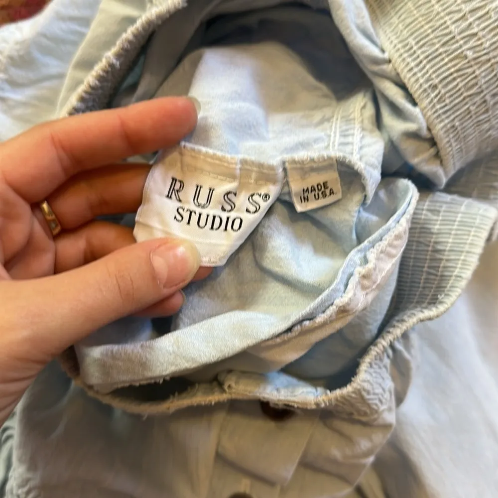 VTG LIGH WASH DENIM BUTTON UP MIDI MAXI SKIRT WESTERN COWGIRL BOHO Blue - Image 4