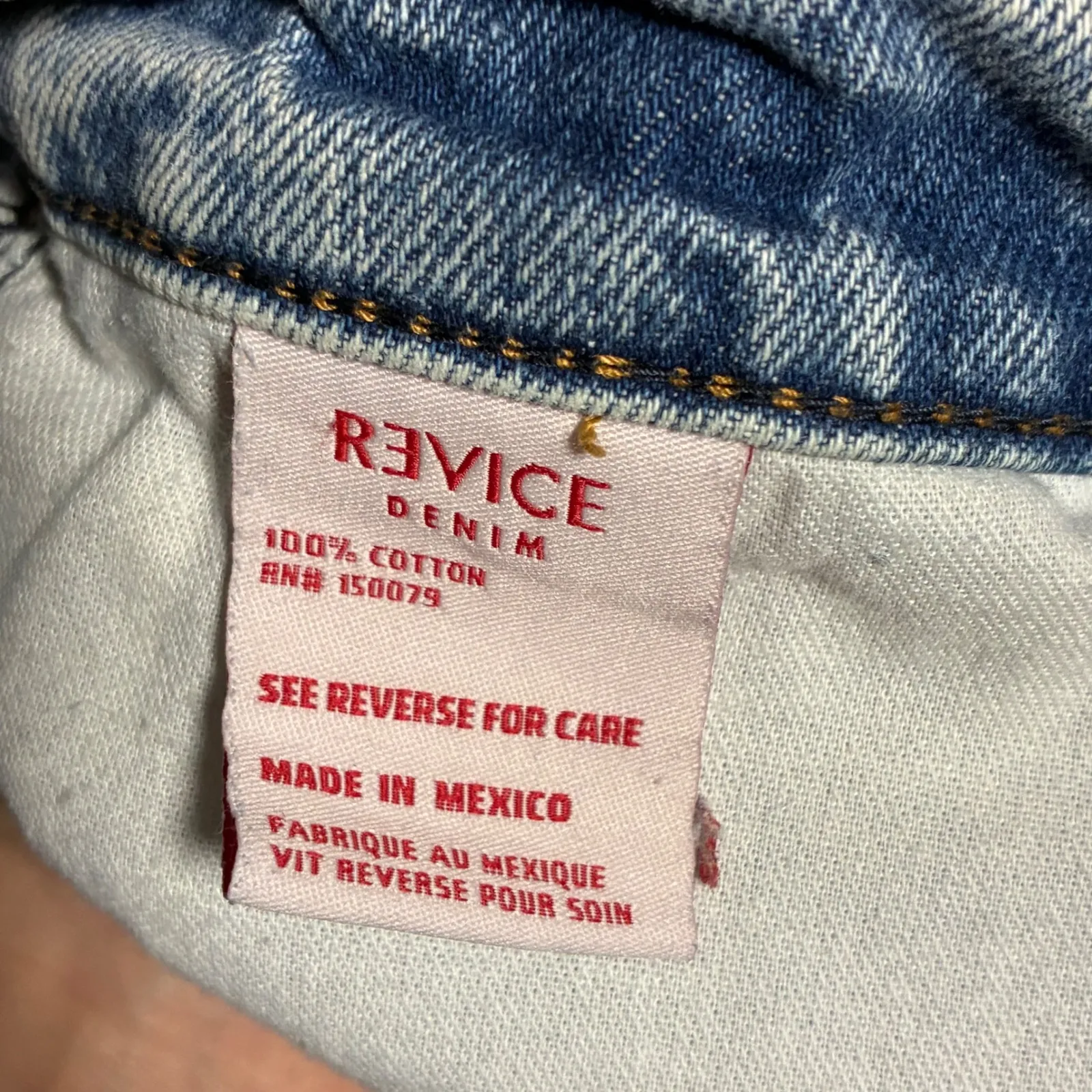 Revice Denim Light Wash Distressed High Waisted Straight Leg Jeans Womens 28 - Image 10